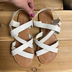 White cross-cross sandal